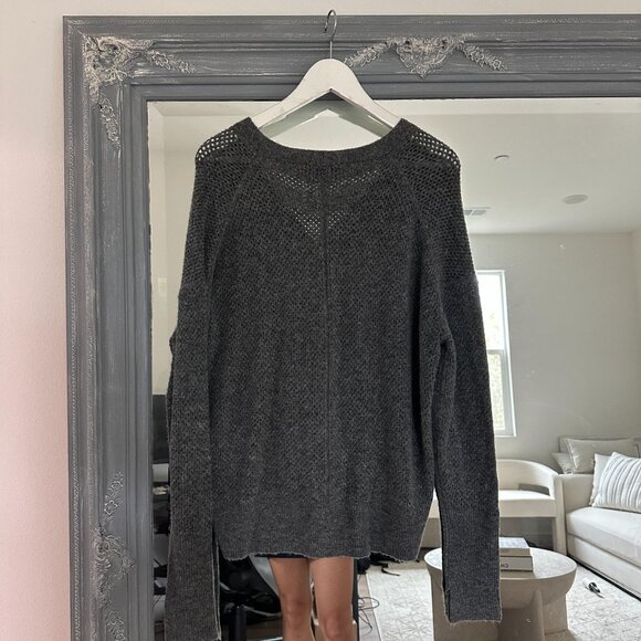 Michael Stars V-Neck Button Front Marled Gray Knit‎ Cardigan Size Small - Picture 5 of 9